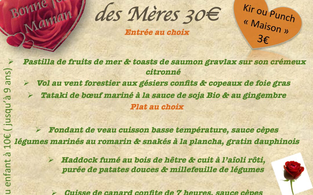 restaurant ouvert dimanche 26 Mai Fête des mères 2024 Blagnac Toulouse